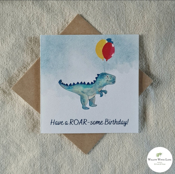 Dinosaur birthday greeting card