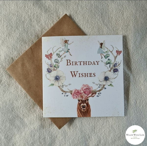 ‘Woodland Faeries’ Birthday Card