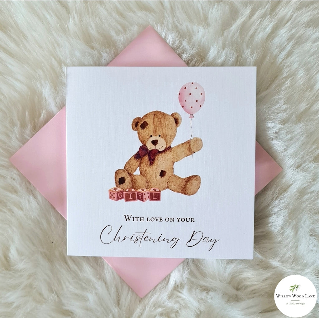 Baby Girl Christening Greeting Card
