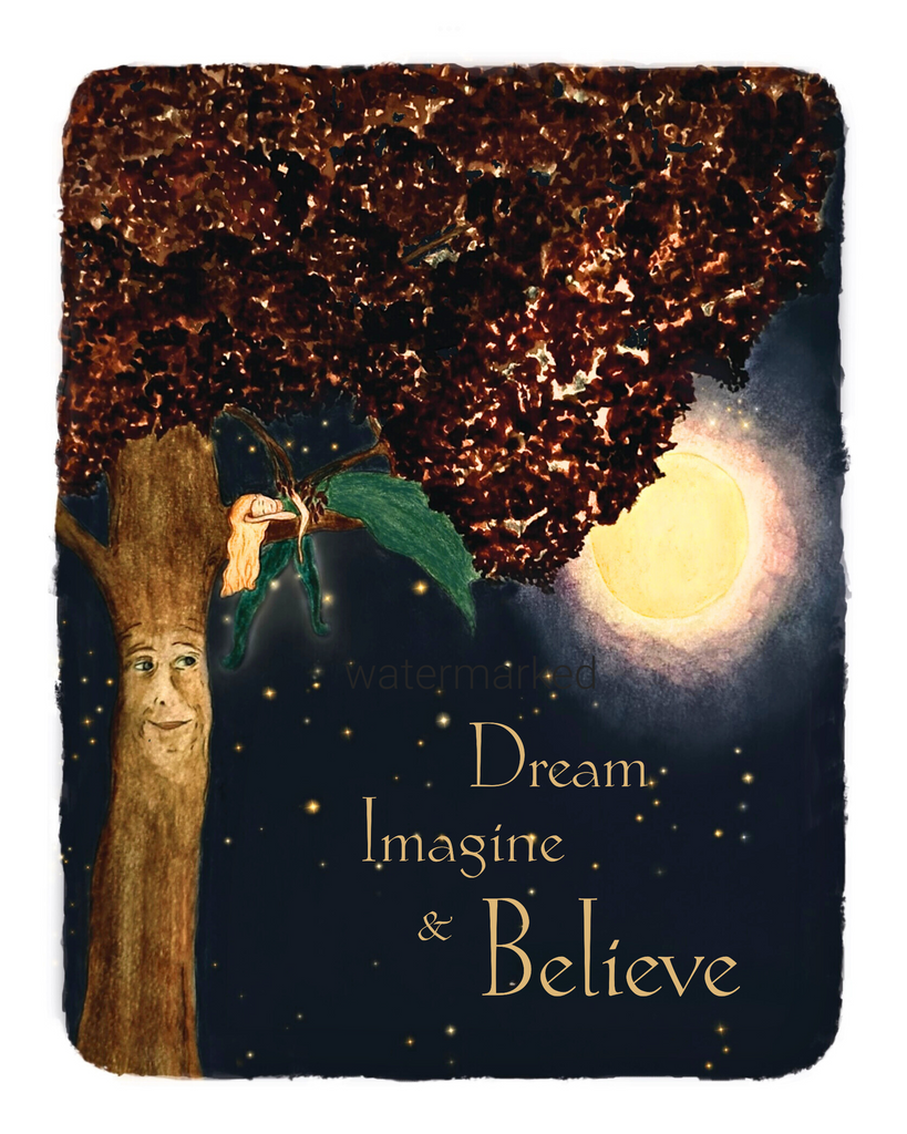 Dream, Imagine & Believe Art Print.