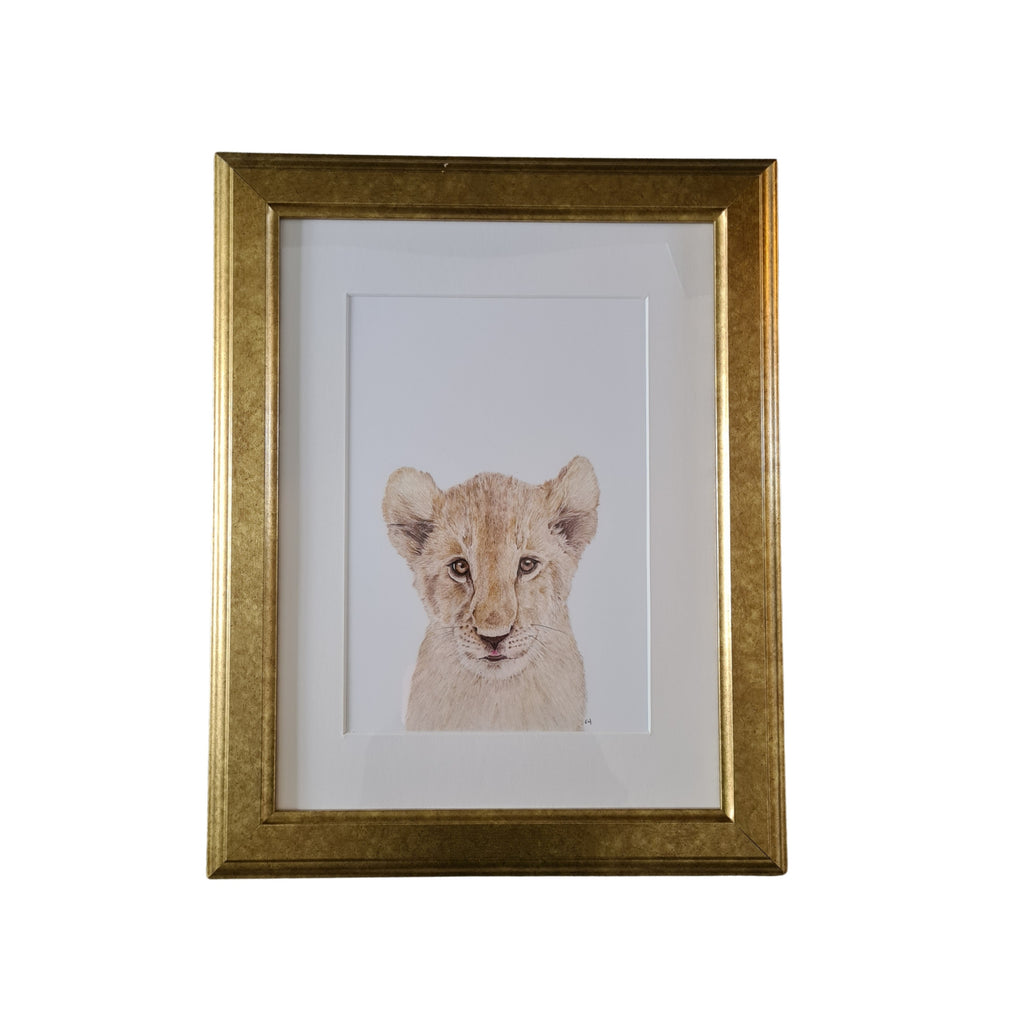 Baby lion art print