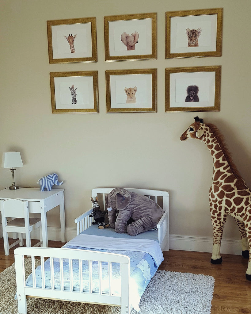 Baby animals art prints in Nursery