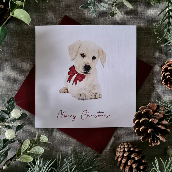 Christmas puppy greeting card